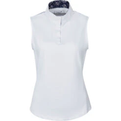 Dublin Womens Ria Sleeveless Competition Shirt - White / Navy