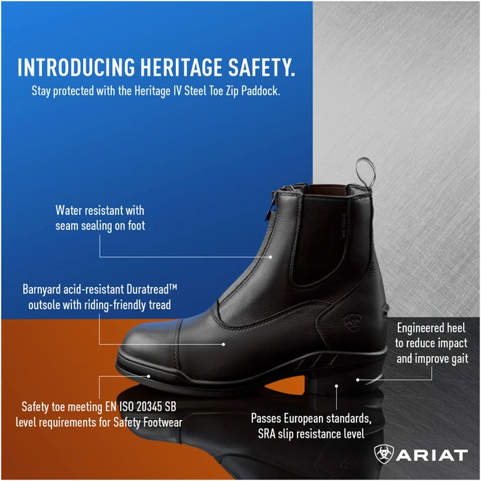 Ariat Womens Heritage IV Zip H2O Insulated Boots Black 8 Ariat Womens Heritage IV Zip H2O Insulated Boots Black - Image 6