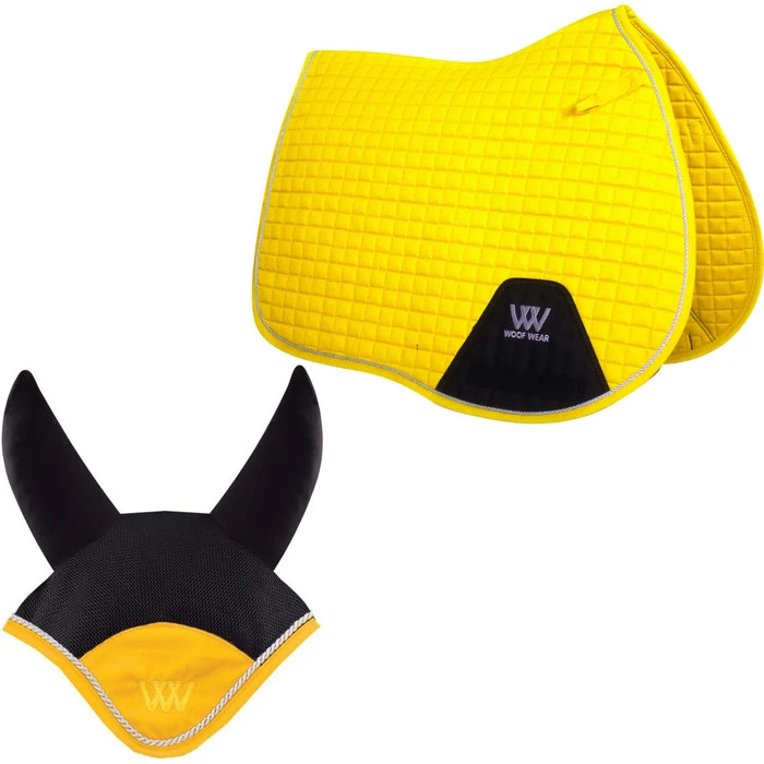 2022 Woof Wear General Purpose Saddle Cloth & Fly Veil Bundle - Sunshine Yellow 3 2022 Woof Wear General Purpose Saddle Cloth & Fly Veil Bundle - Sunshine Yellow