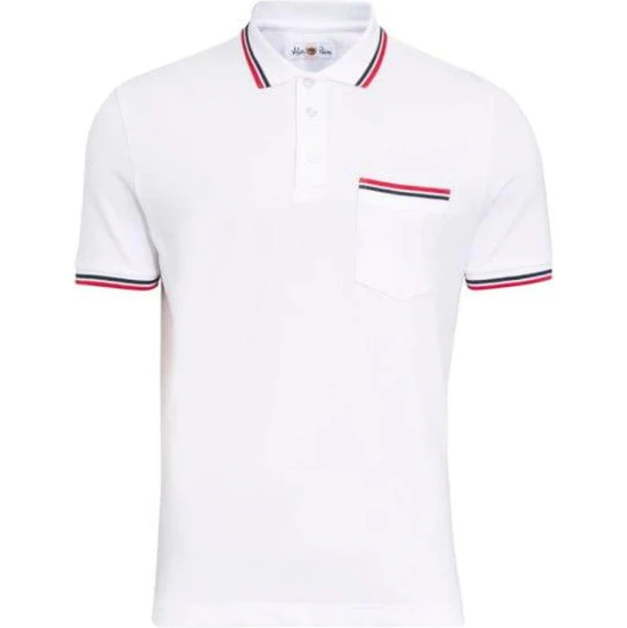 2023 Alan Paine Mens Shoreham Pique Polo Shirt LS1801 - White Colour White 3 2023 Alan Paine Mens Shoreham Pique Polo Shirt LS1801 - White Colour White