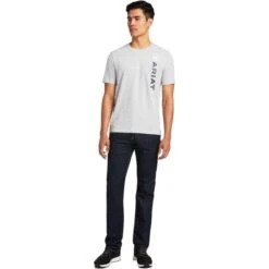 2022 Ariat Mens Vertical Logo Short Sleeve T-Shirt 10039193 - Heather Grey -Equestrian Sports Series 4688 202220Ariat20Mens20Vertical20Logo20Short20Sleeve20T Shirt201003919320 20Heather20Grey3.700x700