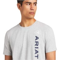 2022 Ariat Mens Vertical Logo Short Sleeve T-Shirt 10039193 - Heather Grey -Equestrian Sports Series 4688 202220Ariat20Mens20Vertical20Logo20Short20Sleeve20T Shirt201003919320 20Heather20Grey4.700x700