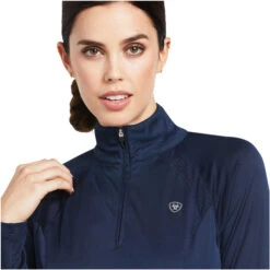 2022 Ariat Womens Sunstopper 2.0 1/4 Zip Baselayer Top & FREE Team Cap Bundle - Team / Navy -Equestrian Sports Series 5215 1598 202220Ariat20Womens20Sunstopper202.0201420Zip20Base20Layer20Top201003935320 20Navy20Close20Up202.2000x2000.700x700