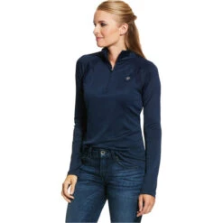 2022 Ariat Womens Sunstopper 2.0 1/4 Zip Baselayer Top & FREE Team Cap Bundle - Team / Navy -Equestrian Sports Series 5215 202220Ariat20Womens20Sunstopper202.0201420Zip20Base20Layer20Top201003935320 20Navy20Main20New.2000x2000.700x700