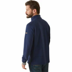 2023 Ariat Mens Portola 1/2 Zip Sweatshirt 10043783 - Navy -Equestrian Sports Series 5859 10043783 back.700x700