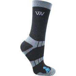 2023 Woof Wear Womens Performance Riding & Shirt Short Bamboo Waffle Riding Socks 2 Pack Bundle WA0001WW0016 - Ocean / Black -Equestrian Sports Series 5939 Woof Wear Short Bamboo Waffle Riding Socks Black.2000x2000.700x700