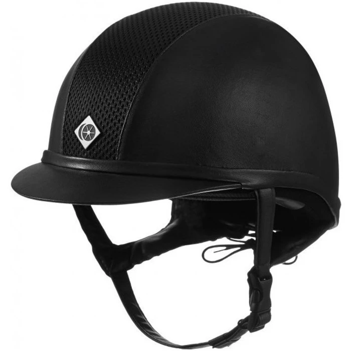 Charles Owen AYR8 Plus Leather Look Helmet Black Colour Black 3 Charles Owen AYR8 Plus Leather Look Helmet Black Colour Black