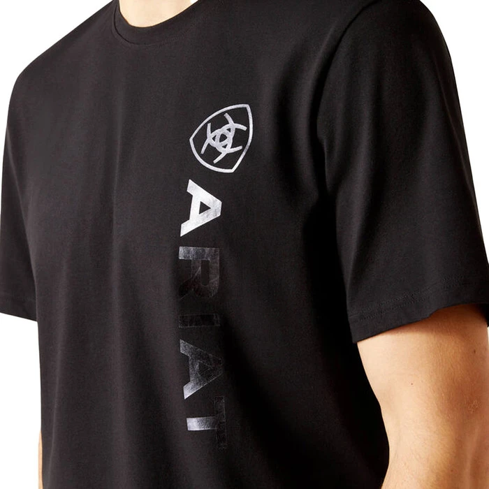 2023 Ariat Mens Vertical Logo T-Shirt 10046108 - Black Colour Black 5 2023 Ariat Mens Vertical Logo T-Shirt 10046108 - Black Colour Black - Image 3