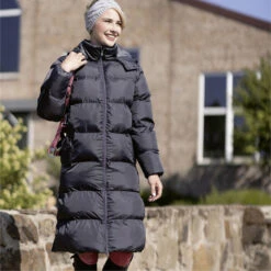2023 HKM Womens Preston Quilted Long Riding Coat 127299300 - Deep Grey -Equestrian Sports Series 6677 202320HKM20Womens20Preston20Quilted20Long20Riding20Coat2012729930020 20Grey202.700x700
