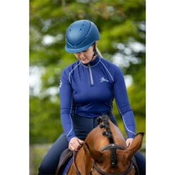 2021 Charles Owen Luna Helmet & Free Headband LUNANMNG - Navy Matt / Navy Gloss -Equestrian Sports Series A2I0907 LR Web201.700x700