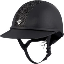 2022 Charles Owen SP8 Plus Leather Look Helmet SP8PLUS2022 - Black / Sparkle Colour Black/Sparkle