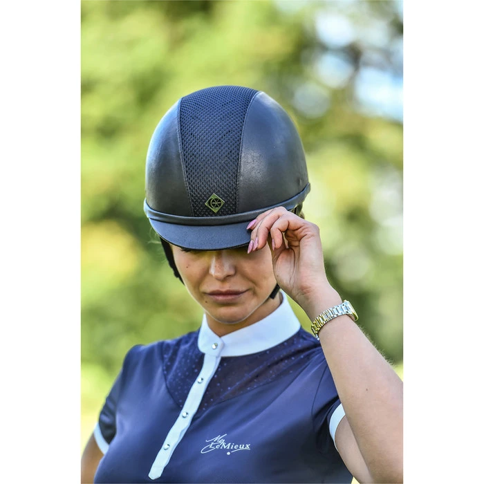 2022 Charles Owen AYR8 Plus Leather Look Helmet Midnight Blue Colour Midnight Blue 4 2022 Charles Owen AYR8 Plus Leather Look Helmet Midnight Blue Colour Midnight Blue - Image 2