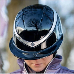2022 Charles Owen Halo Gloss Helmet & Headband HALOGLOSSBS - Black Gloss / Platinum 7 2022 Charles Owen Halo Gloss Helmet & Headband HALOGLOSSBS - Black Gloss / Platinum -Equestrian Sports Series halo black gloss chloe.700x700