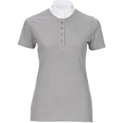 Pikeur Womens Turnier Shirt Crystal Buttons - Light Grey Melange